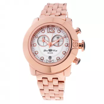 GLAM ROCK naiste kell GR32180 44mm Šveitsi kvartskronograaf valge silikoon