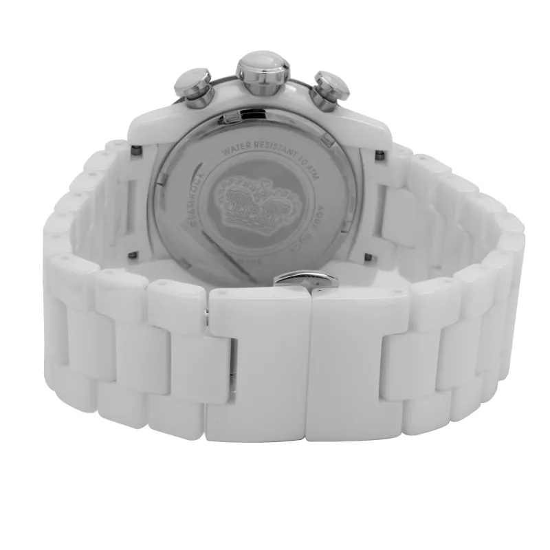 GLAM ROCK naiste kell GR50116D (42mm) - Šveitsi kvarts, valge pärlmutterketas, valge silikoonrihm