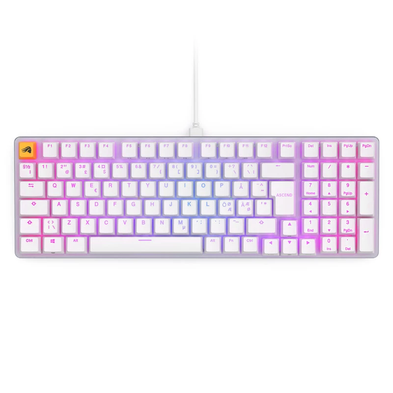 Glorious GMMK 2 Full-Size Keyboard - Fox Switches, NO-Layout, White