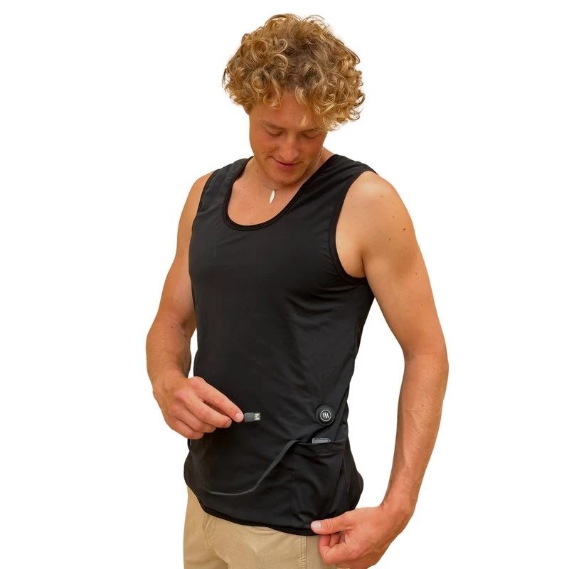 GLOVII GV2XL Soojendusega vest - Unisex, Elastne, USB-toide, 5 küttepiirkonda, 3 kütteastet, Must, S-2XL