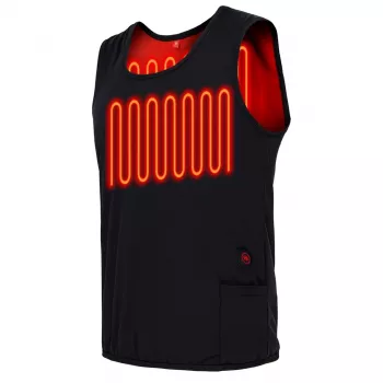 GLOVII GV2XL Soojendusega vest - Unisex, Elastne, USB-toide, 5 küttepiirkonda, 3 kütteastet, Must, S-2XL