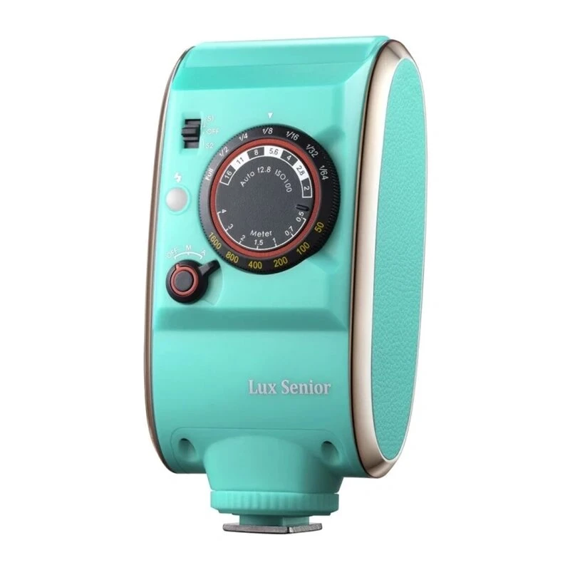 GODOX LUX Senior välk (roheline) retrovälk kaamerale automaat-/käsirežiimiga, sisseehitatud aku, OLED-ekraan, kokkupandav reflektor