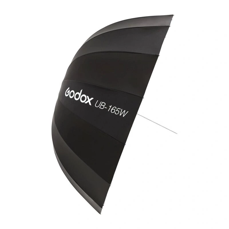 GODOX UB-165W 165cm paraboolne peegeldav vihmavari 16 hõbedase ribiga ja kandekotiga
