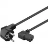 Goobay 51320 toitekaabel, Schuko pistik (nurkne) IEC C13 pesasse, must, 5 m