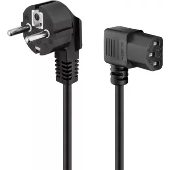 Goobay 51320 toitekaabel, Schuko pistik (nurkne) IEC C13 pesasse, must, 5 m