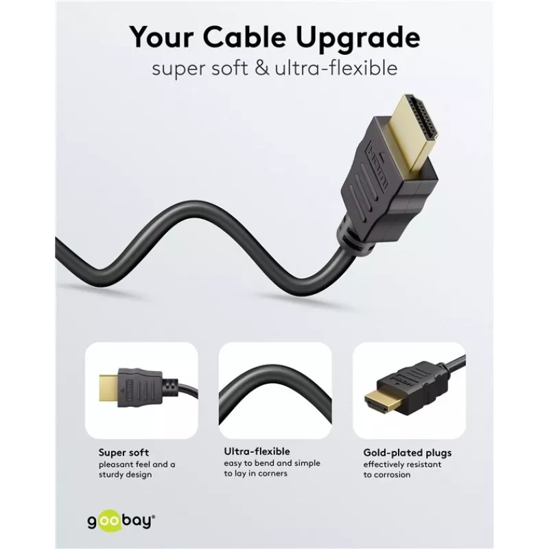 Goobay 80105 Soft High-Speed HDMI-kaabel Ethernetiga - 5m must