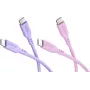 Goobay Berry Swirl komplekt 2x USB-C silikoonkaabel, 1,5 m, lilla ja roosa 81273