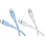 Goobay Ice Breeze komplekt 2x USB-C silikoonkaabel, 1,5 m, sinine ja valge (81257)