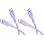 Goobay komplekt 2x USB-C silikoonkaabel, 1,5 m, lilla (81249)