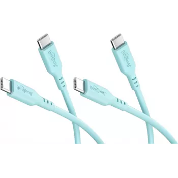 Goobay komplekt 2x USB-C silikoonkaabel, 1,5 m, türkiissinine (81248)