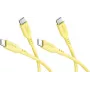 Goobay komplekt 2x USB-C silikoonkaabel, 1,5 m, kollane (81243)