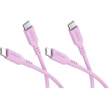 Goobay 2-osaline komplekt USB-C - USB-C silikoonkaableid, 1,5 m, roosa (81251)