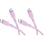 Goobay 2-osaline komplekt USB-C - USB-C silikoonkaableid, 1,5 m, roosa (81251)