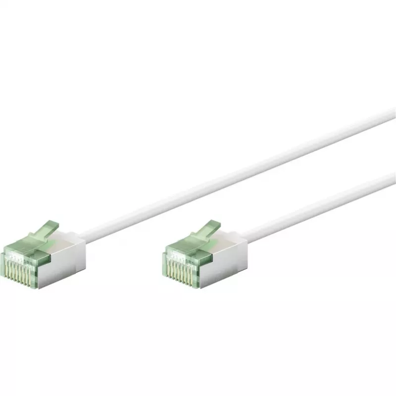 Goobay ülipaindlik CAT 8.1 Slim U/FTP paigalduskaabel, 0,5 m, valge, ülilühikesed pistikud, 40 Gbps 74359