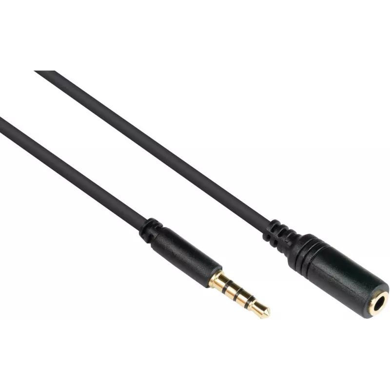 Good Connections 3,5 mm 4-pooluseline TRRS heliprodukti pikenduskaabel, isane emasele, 1,5 m, must AS-35V4B15