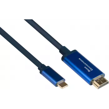 Good Connections GC 4520-CSF015B USB-C-HDMI adapterkaabel, 4K@60Hz, 1,5 m, must