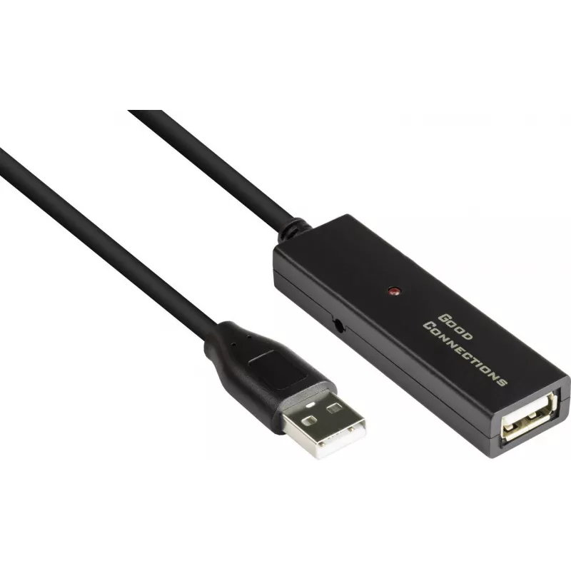 Good Connections GC-M0134 USB 2.0 pikenduskaabel 20 m must signaalivõimendiga