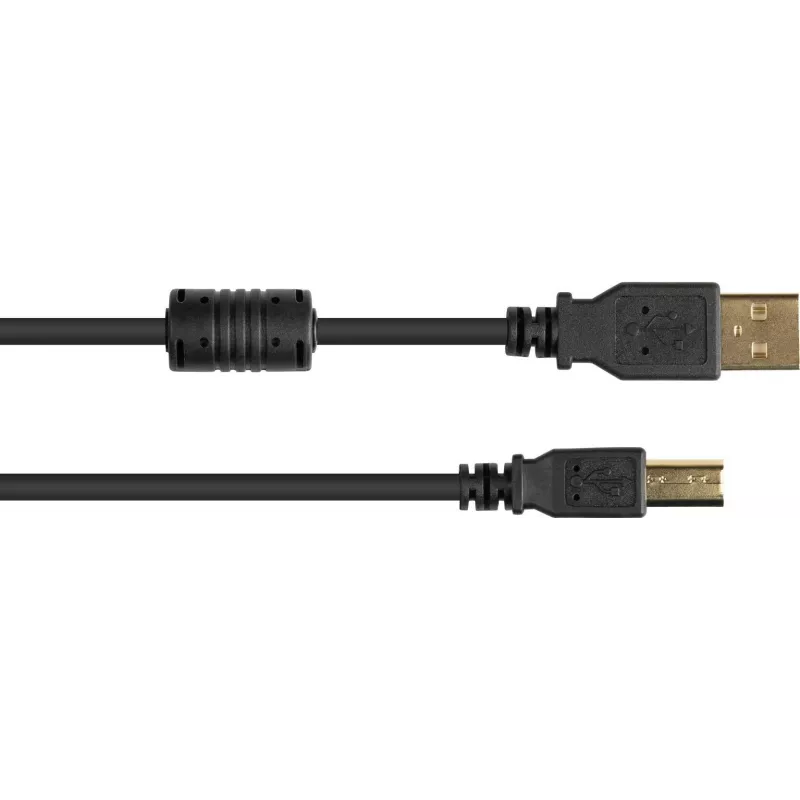 Good Connections USB 2.0 kaabel A–B ferriitsüdamikuga, kullatud, must, 1m