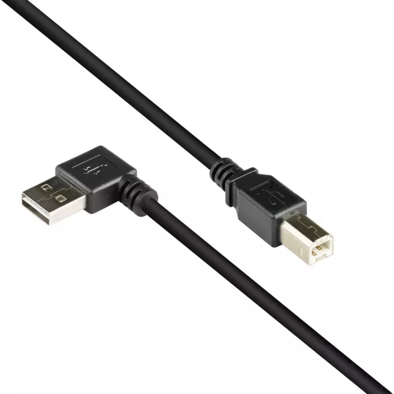 Good Connections USB 2.0 kaabel Type-A nurk-pistikuga Type-B - must - 0,5 m