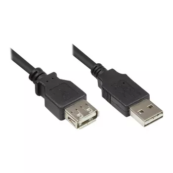 Good Connections USB 2.0 pikenduskaabel EASY A isane emasele, must, 0,5 m