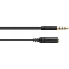 GoodConnections 3,5 mm 4-pooluseline TRRS helipikkenduskaabel, isane emasele, 3 m, must AS-35V4B3