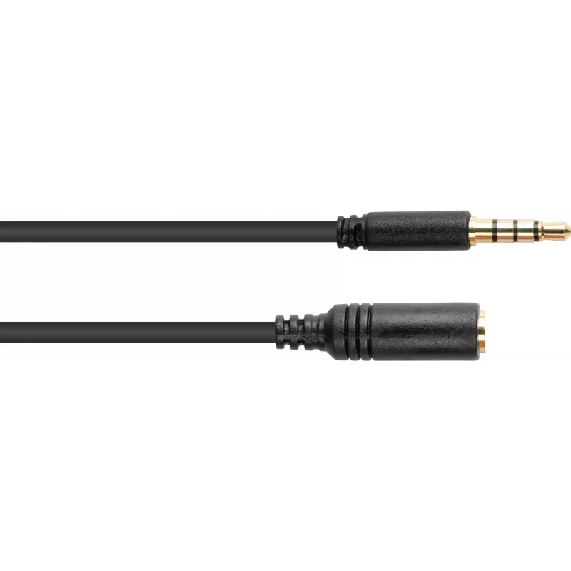 GoodConnections 3,5 mm 4-pooluseline TRRS helipikkenduskaabel, isane emasele, 3 m, must AS-35V4B3