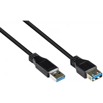 GoodConnections Alcasa 2711-S005 USB 3.1 Gen 1 pikenduskaabel – USB-A isane emasele, 0,5 m, must