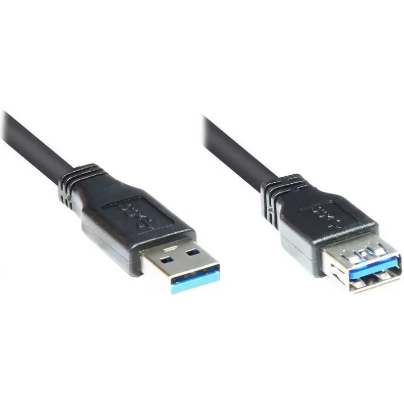 GoodConnections Alcasa 2711-S005 USB 3.1 Gen 1 pikenduskaabel – USB-A isane emasele, 0,5 m, must