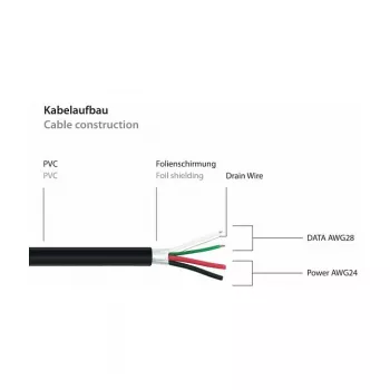 GoodConnections Alcasa UK20P-AEA-020S USB 2.0 pikenduskaabel, USB-A isane USB-A emane, 2 m, must