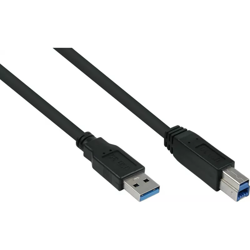 GoodConnections Alcasa USB 3.2 Gen 1 kaabel A–B, 1,8 m, must