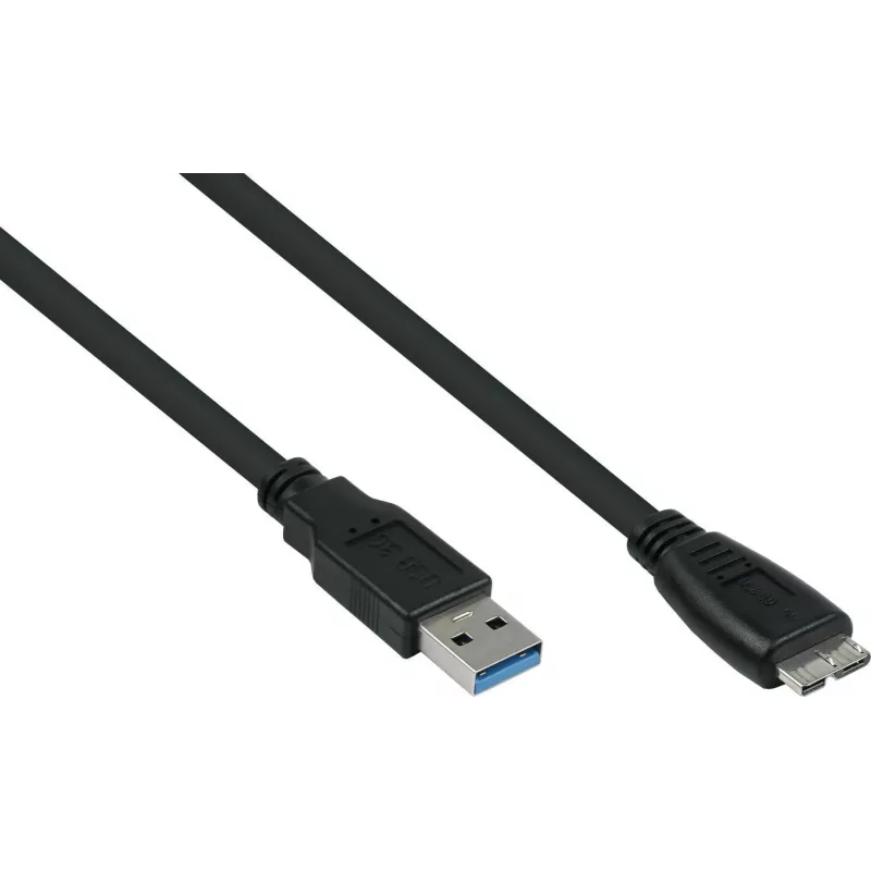 GoodConnections Alcasa USB 3.2 Gen 1 kaabel, USB-A – Micro-USB B, 1 m, must