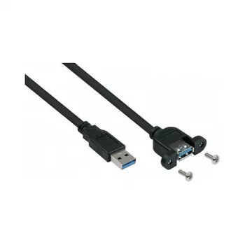 GoodConnections Alcasa USB 3.2 Gen 1 pikenduskaabel, USB-A isane USB-A isane, 2 m, must