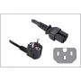 GoodConnections nurga all Schuko to IEC C15 toitekaabel, 1,8m, must, 10A/250V, H05VV-F, kuumustingimustele 1501-18