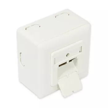 GoodConnections Cat.6 võrgupistikupesa, 2xRJ45, varjestatud, pealispinna paigaldus, pärlvalge RAL1013, GC-N0027
