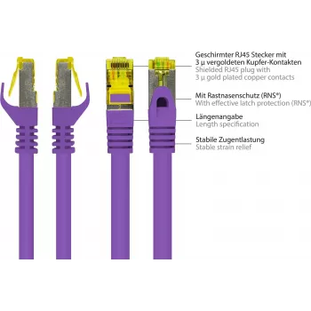 GoodConnections Cat.7 S/FTP paigalduskaabel RNS® riivi kaitsega, 40 m, violetne 8070R-400V