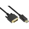 GoodConnections DisplayPort to DVI-D 24+1 ühenduskaabel - 24K kullatud kontaktid - OFC - Must - 5m