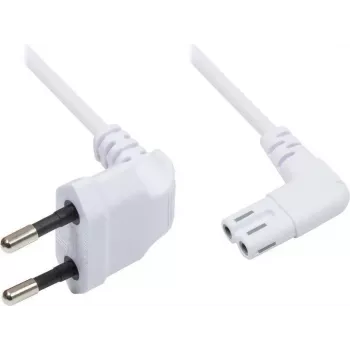 GoodConnections Euro toitekaabel, Europlug to IEC C7 kaheksakujuline, mõlemad pistikud 90° nurga all, valge, 1,5 m (1550-ZW015W)