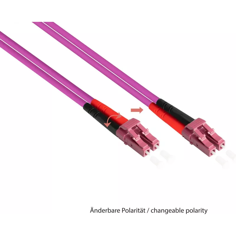 GoodConnections LC/LC Duplex OM4 Multimode Fiiberoptiline Patch-kaabel, 2 m, Akvatoorium, LSZH LW-802LC4