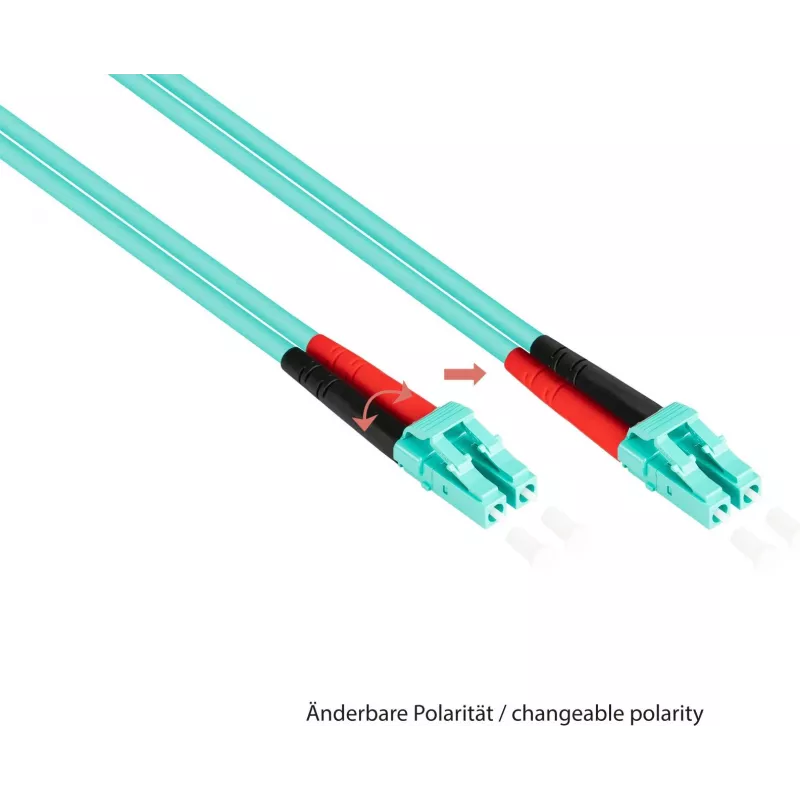 GoodConnections OM3 dupleks mitmekiuline fiiberoptiline patch-kaabel LC/ST, 50/125, LSZH, vahetatav polaarsus, 1m