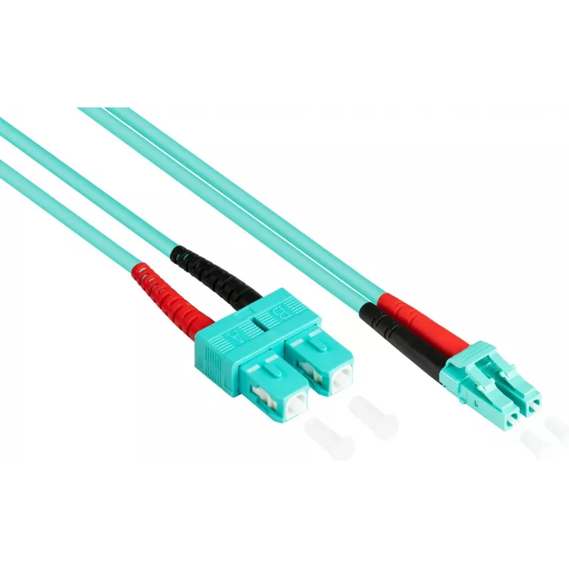 GoodConnections OM3 Duplex Multimode Fiiber Patch Kaabel SC - LC, 50/125 µm, 1m, LSZH Aqua LW-801LS3