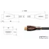 GoodConnections PYTHON seeria kiire HDMI-kaabel Ethernetiga, 4K UHD 60Hz, 18Gbps, kullatud pistikud, nailonpunutud, 3m, must (GC-M0018)