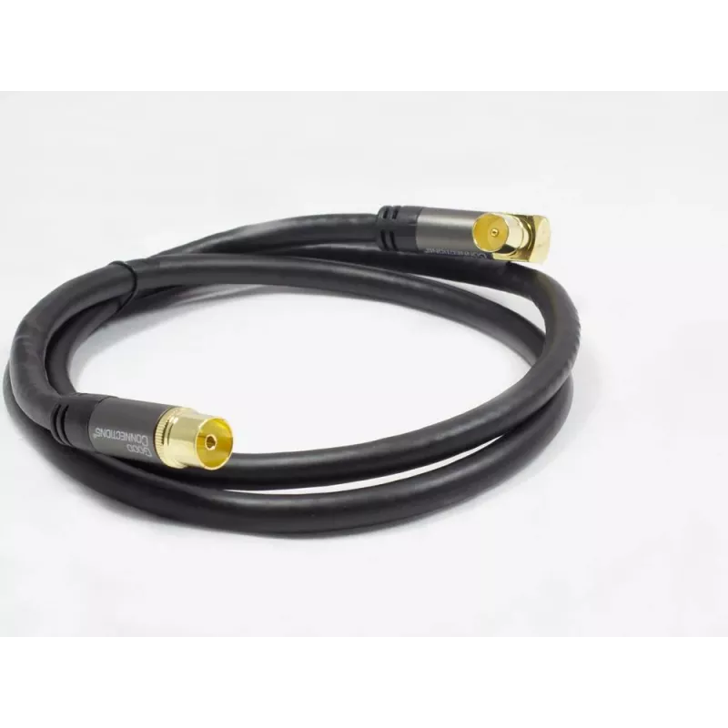 GoodConnections SAT-antennikaabel SmartFLEX, IEC/Coax nurkpistik pesasse, kullatud, neljakordselt varjestatud, 120dB varjestus, must, 15m (GC-M2078)