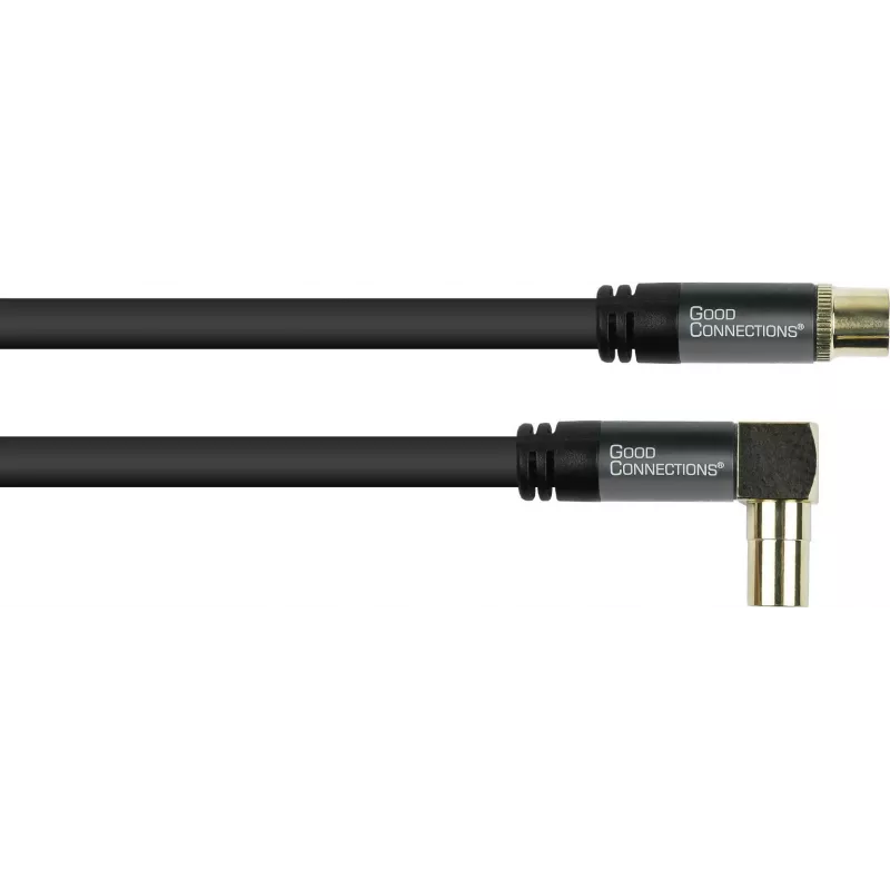 GoodConnections SAT-antennikaabel SmartFLEX, IEC/Coax nurkpistik pesasse, kullatud, neljakordselt varjestatud, 120dB varjestus, must, 15m (GC-M2078)