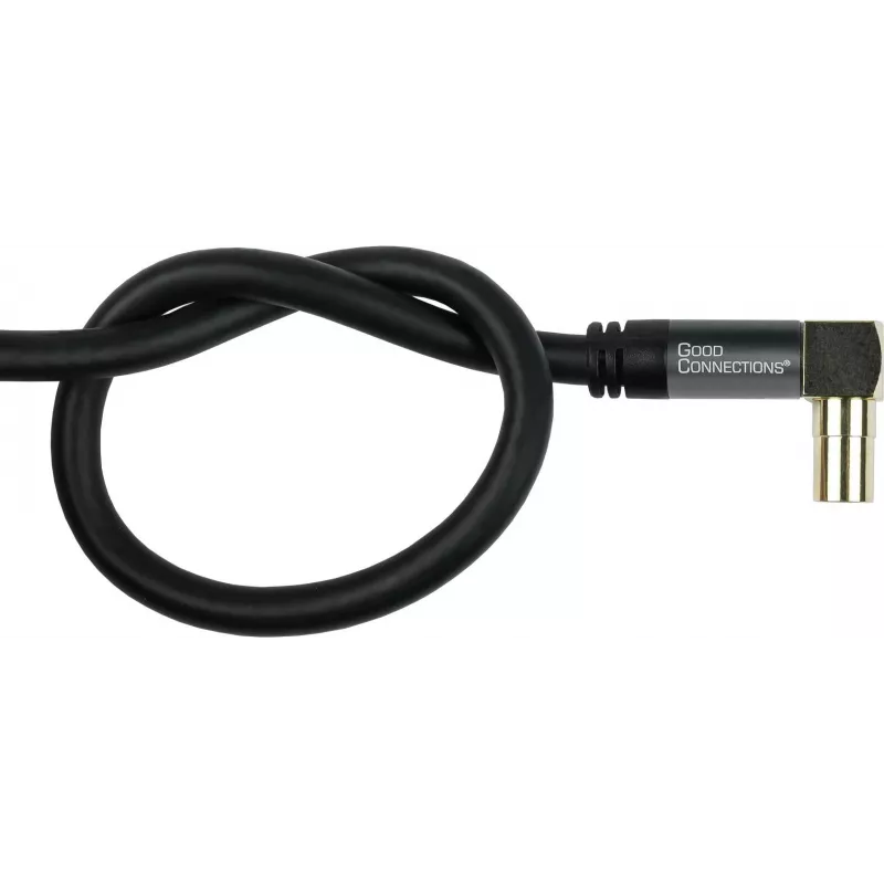 GoodConnections SAT-antennikaabel SmartFLEX, IEC/Coax nurkpistik pesasse, kullatud, neljakordselt varjestatud, 120dB varjestus, must, 15m (GC-M2078)