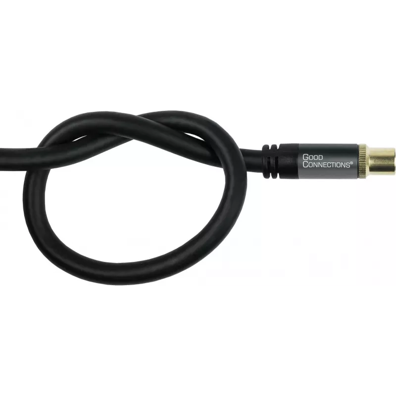 GoodConnections SmartFLEX antennikaabel, IEC koaksiaalne isane emasele, kullatud, neljakordselt varjestatud, 120 dB varjestus, must, 30 m (GC-M2060)