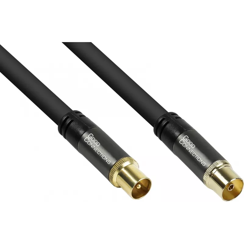 GoodConnections SmartFLEX antennikaabel, IEC koaksiaalne isane emasele, kullatud, neljakordselt varjestatud, 120 dB varjestus, must, 30 m (GC-M2060)