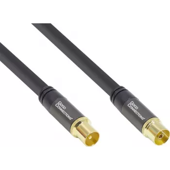 GoodConnections SmartFLEX antennikaabel, IEC koaksiaalne isane emasele, kullatud, neljakordselt varjestatud, 120 dB varjestus, must, 30 m (GC-M2060)