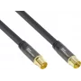 GoodConnections SmartFLEX antennikaabel, IEC koaksiaalne isane emasele, kullatud, neljakordselt varjestatud, 120 dB varjestus, must, 30 m (GC-M2060)