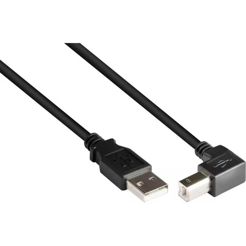 GoodConnections USB 2.0 kaabel A-B nurgaga 3 m must 2510-3W