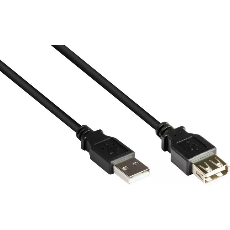 GoodConnections USB 2.0 pikenduskaabel A isane – A emane, 0,6 m, must